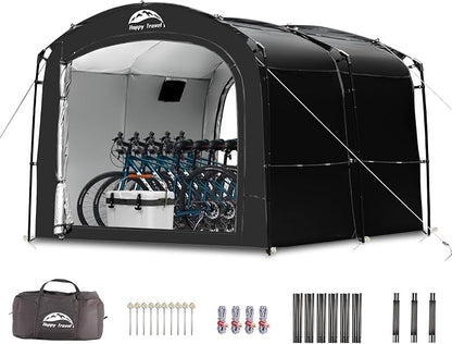 Happy Travel Bike Storage Tent, Outdoor 8×7×6.3ft Large 2-in-1 Portable Shed by HappyTravel