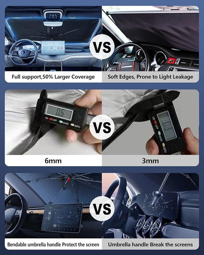 Foldable Windshield Sun Shade Umbrella – Reflective Car Window Cover - Image 3
