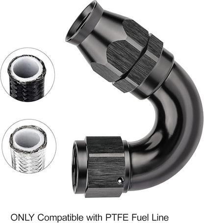 EVIL ENERGY 12AN 150 Degree PTFE One Piece Full Flow End Hose Fitting Aluminum - Image 5