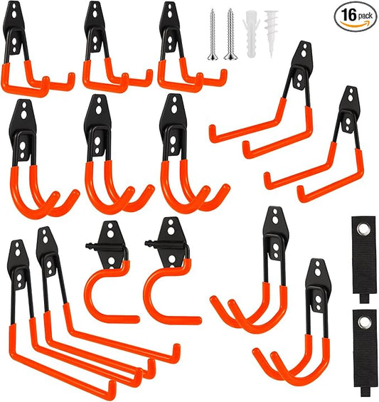 Garage Hook Heavy Duty Wall Storage Hangers, 16 Pack Garage Storage Hooks Steel by Unknown