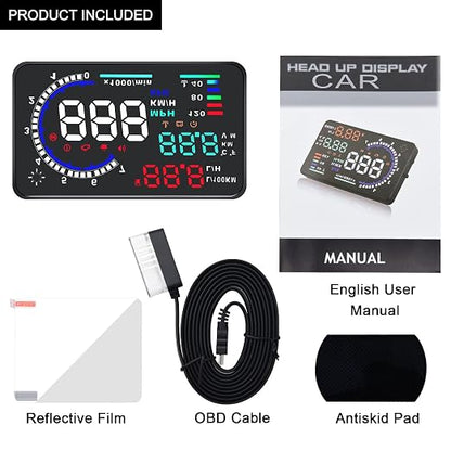 KAOLALI A8 HUD Display 5.5" Dash Screen Projector OBD2 Auto Gauge RPM MPH - Image 9