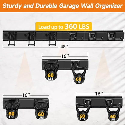 Garden Tool Organizer Wall Mount, Heavy Duty 48 Inches Garage Organization and - Image 5