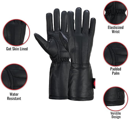 Hugger Women’s Classic Motorcycle Glove Seasonal Wind Stopper Lined Gauntlet - Image 4