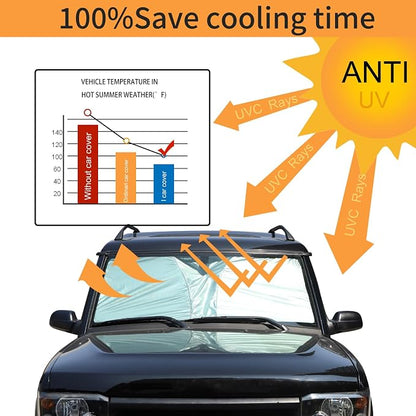 Windshield Sunshade Fit for Land Rover Discovery 2 LR2 1998-2003, Folding Car - Image 6