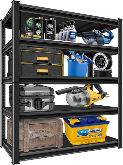 Heavy Duty Shelves, 5-Tier Metal Shelves, 3000LBS Loads, Adjustable, - Image 7