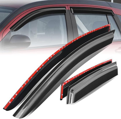 Auto Dynasty Set of 4 Carbon Fiber Pattern Window Visors Compatible by AutoDynasty