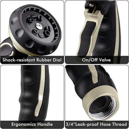 RESTMO Hose Nozzle with Easy Self-Lock Trigger, Heavy Duty Metal Water Hose - Image 7