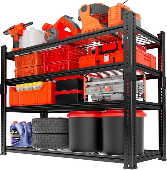 Storage Shelves, Garage Shelving Heavy Duty 1920LBS Capacity, 4 Tier Utility by Unknown