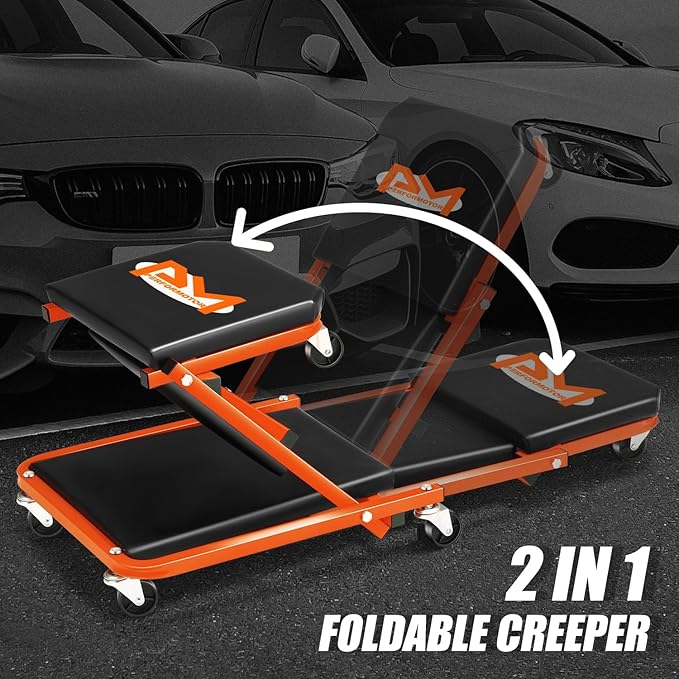 PM PERFORMOTOR 36 Inches Folding 2 in 1 Rolling Z Creeper, Adjustable Roller - Image 4