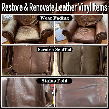 Saddle Tan Leather Dye Light Brown Recoloring Balm Repair Kit Vinyl Car Seat - Image 2