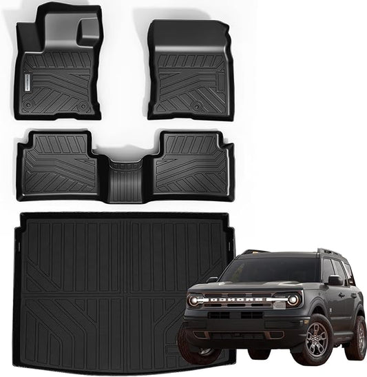 Floor Mats & Trunk Mat for 2021-2024 2025 Ford Bronco Sport Only Fit Sport by SANBAN-AXE
