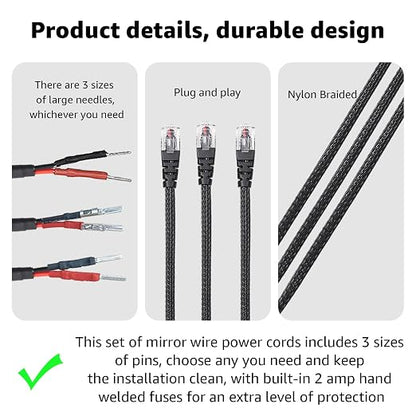 16.5" Radar Detector Hardwire Power Cord Mirror Wire Plug Tap Set - Image 2