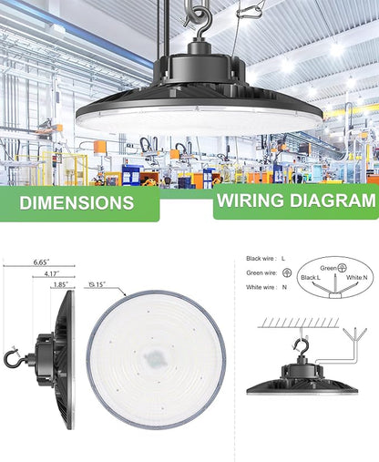 240W UFO LED High Bay Light, UL & DLC Listed 5000K Daylight 33600LM, 0-10V - Image 5