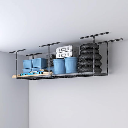 2ftx8ft Overhead Garage Storage Rack, Heavy-Duty Metal Garage Ceiling Storage by eShelf
