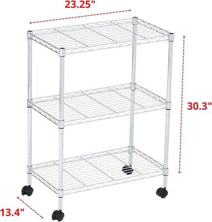 3 Tier Wire Shelving Unit Storage Rack, Metal Heavy Duty Utility Organizers - Image 3