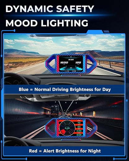 OBD2 HUD Head Up Display, Digital Speedometer Gauge - Image 7