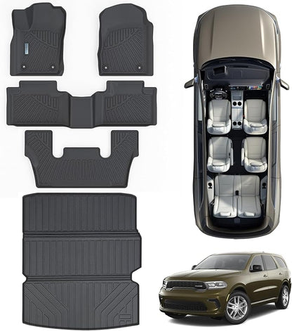 Floor Mats & Large Trunk Mat for 2016-2023 2024 Dodge Durango（Only Fit 6 by SANBAN-AXE