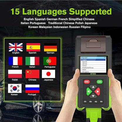 Automotive Battery Tester with Printer, 12V 24V Car Battery Load Tester and - Image 8