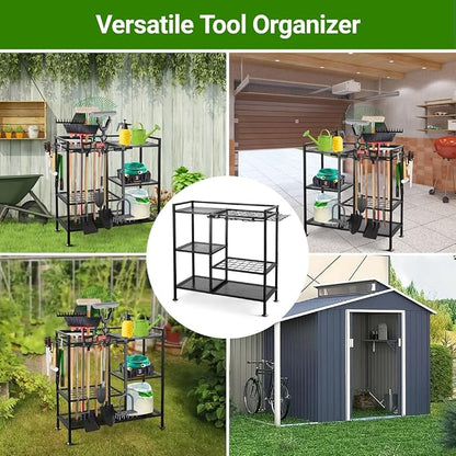 Garden Tool Organizer for Garage, 3 Tiers Garden Tool Holder - Image 7