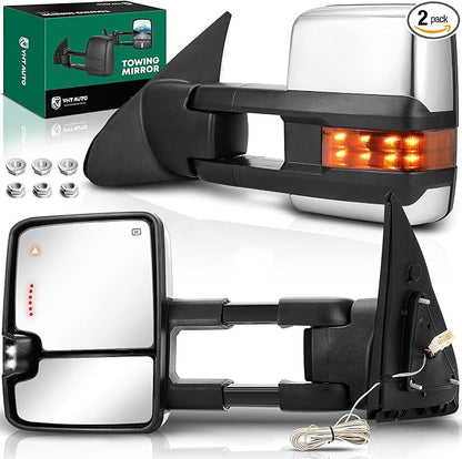 YHTAUTO Power Adjusted Heated Towing Mirrors Fit Toyota 07-21 Tundra, 08-17 by YHTAUTO