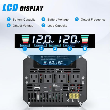 5000W Power Inverter 12V to 110V/120V DC to AC - Image 2