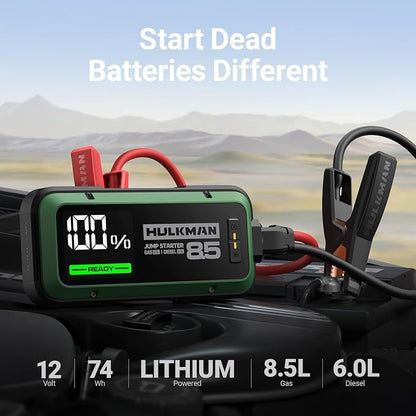 Hulkman Alpha85, Midnight Green, 2000A 74Wh Smart Jump Starter, 12V Portable - Image 2