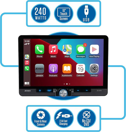Jensen J1CA10FL-BUC 10.1-inch CarPlay Android Auto Car Stereo - Image 3