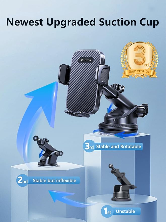 3-in-1 Car Phone Holder, Cell Phone Car Mount Fit - Image 2