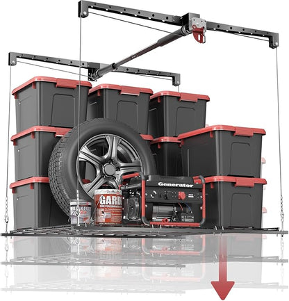 Overhead Garage Storage Rack, Adjustable Heavy-duty 4x4 Ft Ceiling Storage Racks by KOKORACKER