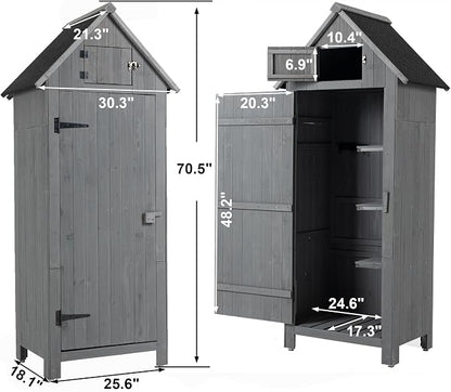 30.3" L X 21.3" W X 70.5" H Outdoor Storage Shed - Image 2