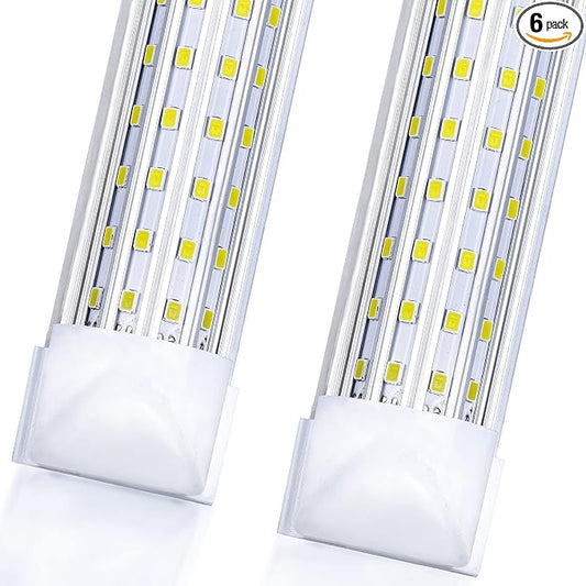 (6-Pack, 8FT LED Shop Light, U Shape Integrated T8 LED Tube Light, 6000K Cold by FTUBET
