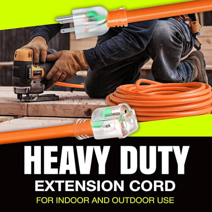 75ft Outdoor/Indoor Extension Cord 12/3 Gauge Extra Heavy Duty 3 Prong SJTW - Image 7