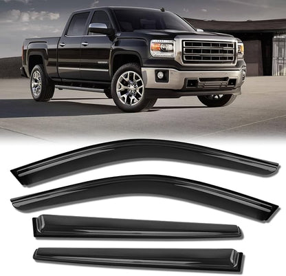 Rain Guards for Car Windows, Tape-On Window Visors Rain Guards Fit for by KYX