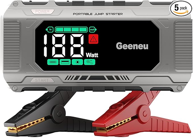 Battery Jumper Starter Portable 6000A Car Jump Starter, 12V Jump Box by Geeneu