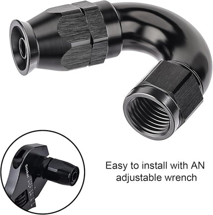 EVIL ENERGY 4AN 150 Degree PTFE One Piece Full Flow End Hose Fitting Aluminum - Image 6