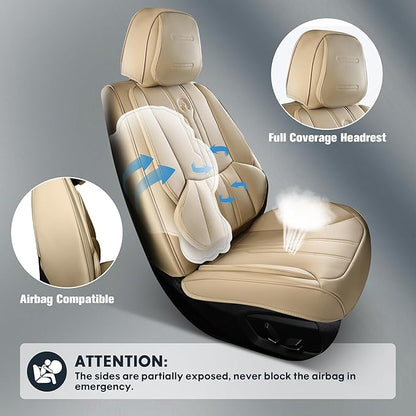 AOOG Front Seat Covers, Car Seat Covers Front Seats, Leather Seat Covers - Image 5