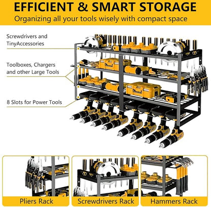 Power Tool Organizer Wall Mount：Heavy Duty Drill Holder Rack - Image 4