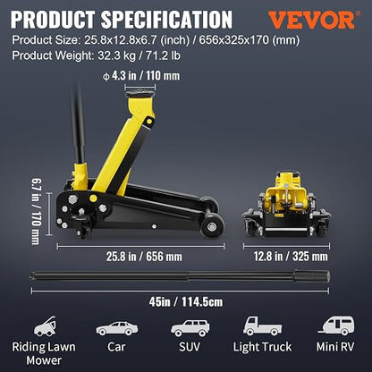 VEVOR 3 Ton Low Profile Floor Jack - Image 7