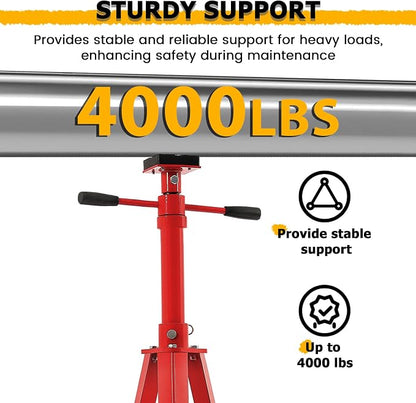 KUAFU 47.375"-84.5" Automotive Under Hoist Tripod Stand 2 Ton High Lift Jack - Image 3