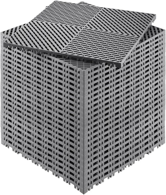 VEVOR Interlocking Drainage Mat, 15.7” x 15.7” Modular Interlocking Cushion by VEVOR