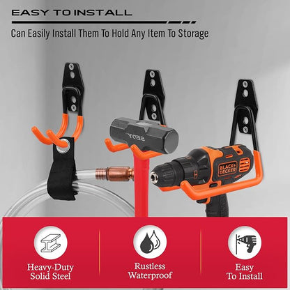 Garage Tool Storage Wall Hook Assortment Set: 15PCS Heavy Duty Large Hanger - Image 6