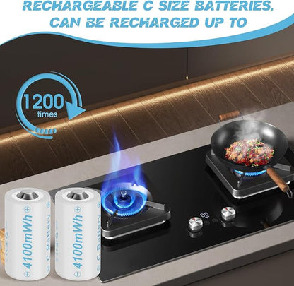Rechargeable Lithium C Battery 8 Pack, Batteries c Size，Long Lasting1.5V C - Image 7
