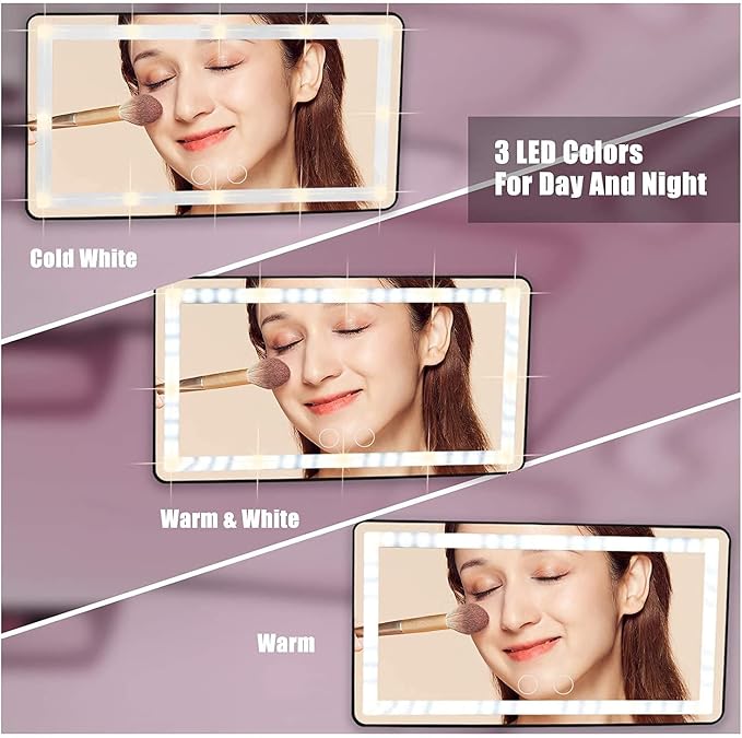 Car Vanity Mirror, with 3 Light Modes & 60 LEDs - Image 2