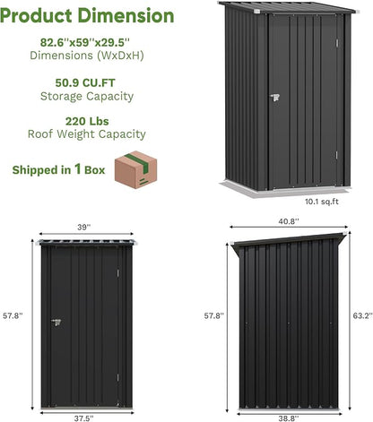 Greesum 3×3FT Outdoor Storage Shed, Metal Sheds - Image 4