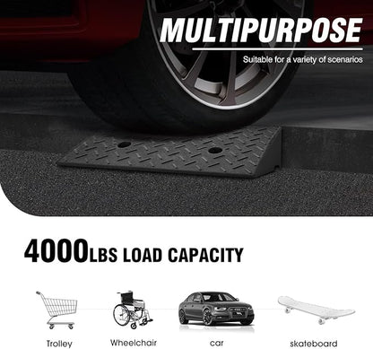 DNA MOTORING 2pcs 5.3" Rise Rubber Curb Ramp Heavy Duty Loading Driveway Ramp - Image 6