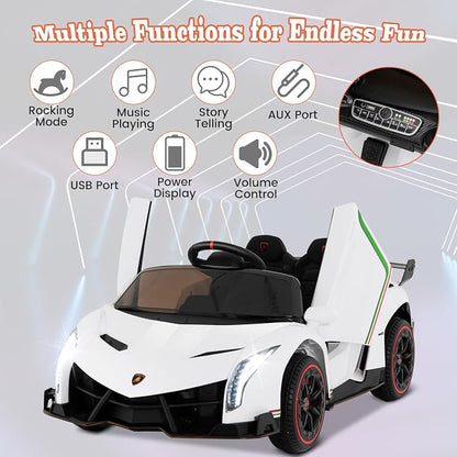Costzon Ride on Car, Lamborghini Licensed 12V Battery Powered 4WD Sports Car - Image 2