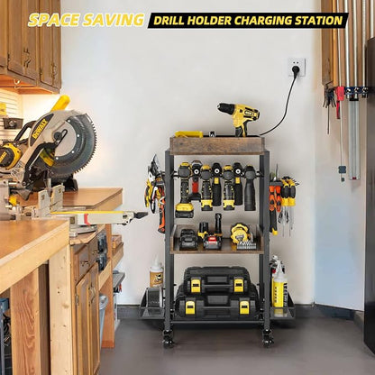 Power Tool Organizer Garage Storage Organization Shelving Tool Holder Drill - Image 4