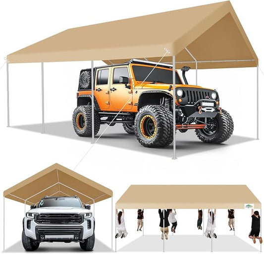 COBIZI Carport 12x20ft Heavy Duty Portable Garage, 2.0 Powder Coated Frame by COBIZI