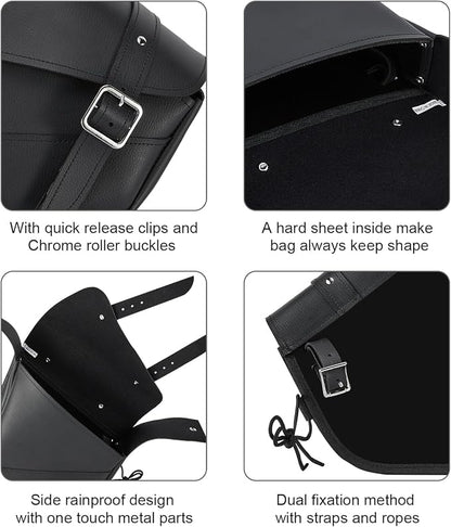 Motorcycle Saddle Bags Leather Motorcycle Solo Swing Arm Bag - Image 2