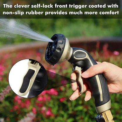 RESTMO Hose Nozzle with Easy Self-Lock Trigger, Heavy Duty Metal Water Hose - Image 4